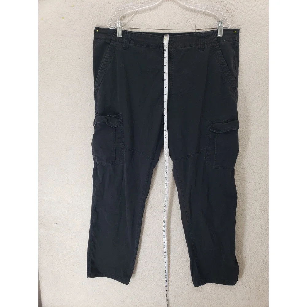 Wrangler Cargo Pants Mens 38x32 Black Relaxed Fit Utility Pocket Outdoor Comfort